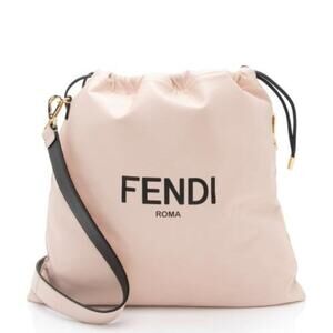 FENDI Nappa Leather Drawstring Medium Shoulder Bag pink